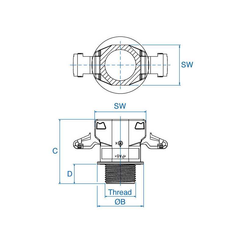 M32x1.5 - Straight Conduit Gland for Corrugated Tube