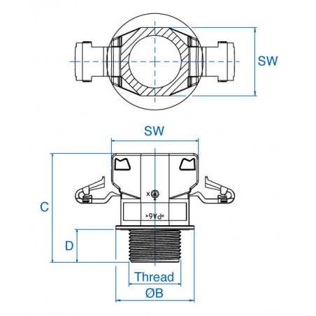 PG29 - Straight Conduit Gland for Corrugated Tube
