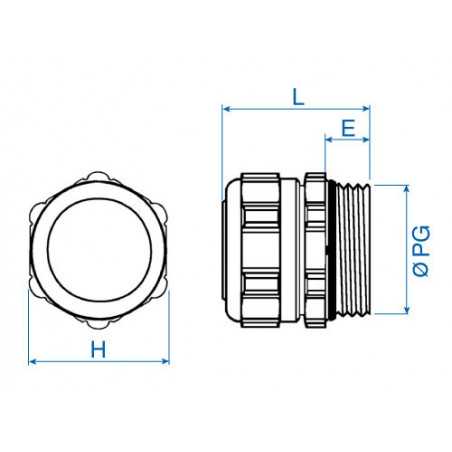 PG21 - EMC - Nickel-Plated Brass Cable Gland