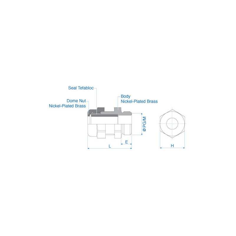 4224327 - Cable Gland Industrial Rounded Flat cable 10 x 25 mm PG9