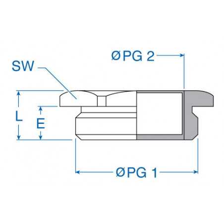 Cable Gland Reducer - PG48 to PG 21, Nickel-Plated Brass