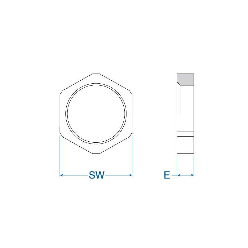 Cable Gland Locknut - PG7 Nickel-plated brass