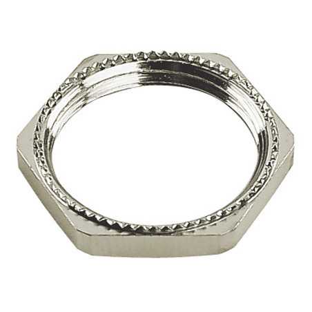 Cable Gland Locknut, Ribbed - PG42 Nickel-plated brass