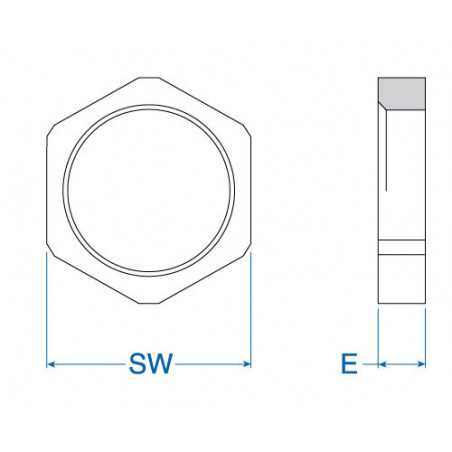 Cable Gland Locknut - M32x1.5 Polyamide 6, 25 % Glass-fiber Reinforced