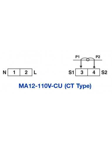 MA12-110V-CU, LED Ampere Meters