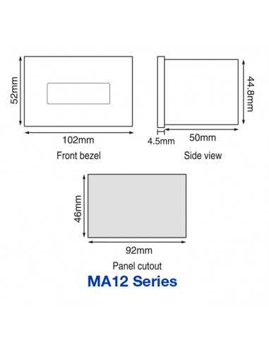 MA12-110V-CU, LED Ampere Meters