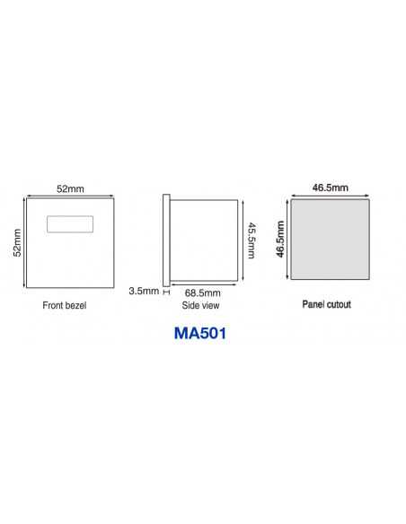 MA501-110V-CU, LCD Ampere Meters