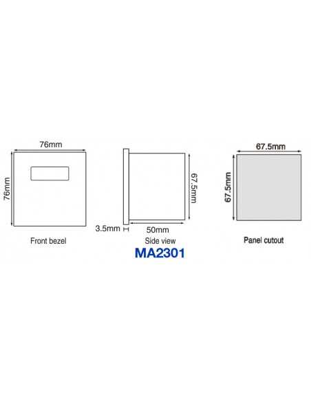 MA2301-110V-CU, LCD Ampere Meters