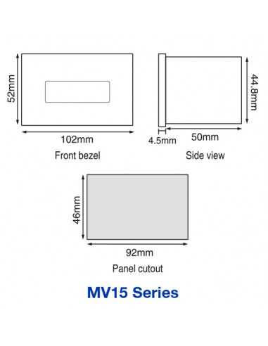 MV15-110-CU, LED Voltage Meters