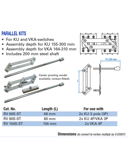 Parallel Kits - 66 mm - RV 66S-ST - Motor Disconnect Switch
