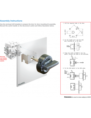 OKA/VKA Door Mounting Kit - OKA/VKA 1.V - Motor Disconnect Switch|Disconnect Switches