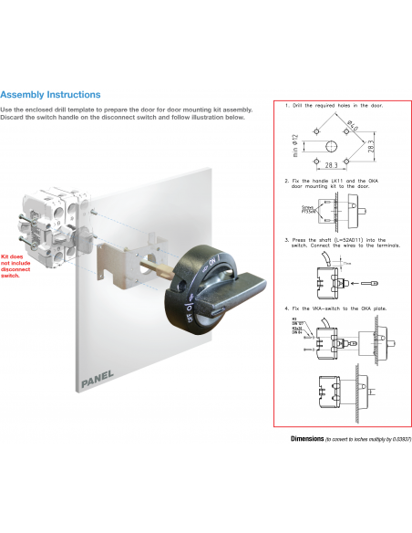 OKA/VKA Door Mounting Kit - OKA/VKA 1.V - Motor Disconnect Switch|Disconnect Switches