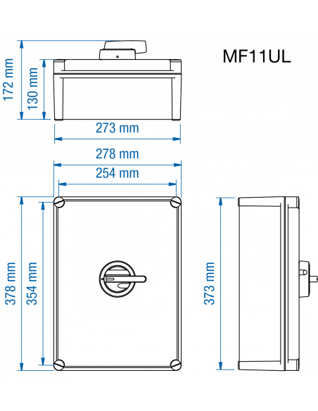 KEM3150L - 150A - Non-Fused Polycarbonate Enclosed Motor Disconnect Switch