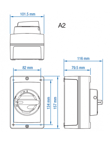 KEA440UL - 40A - Non-Fused Aluminum Enclosed Motor Disconnect Switch