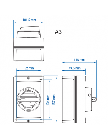 KEA460UL - 60A - Non-Fused Aluminum Enclosed Motor Disconnect Switch
