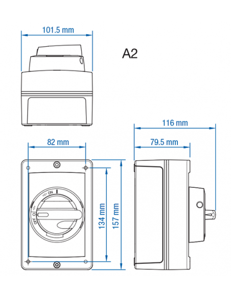 KEA440UL Y/R - 40A - Non-Fused Aluminum Enclosed Motor Disconnect Switch