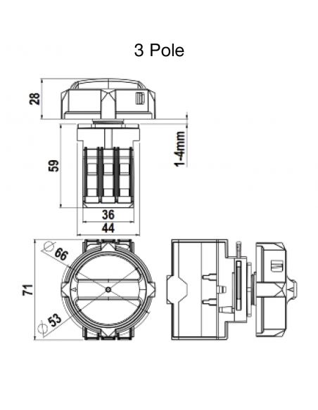 RT 325 L42AD11 - 30 A Dual Rated Door Mounted Motor Disconnect Switch
