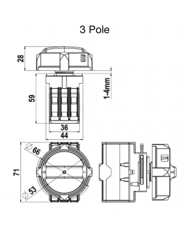 RT 340 L42AD11 - 40 A Dual Rated Door Mounted Motor Disconnect Switch