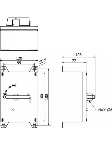 UL Type 4X Stainless Steel Disconnect Enclosure - KER 325R UL