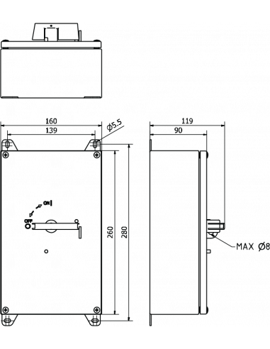 UL Type 4X Stainless Steel Disconnect Enclosure - KER 3125R UL