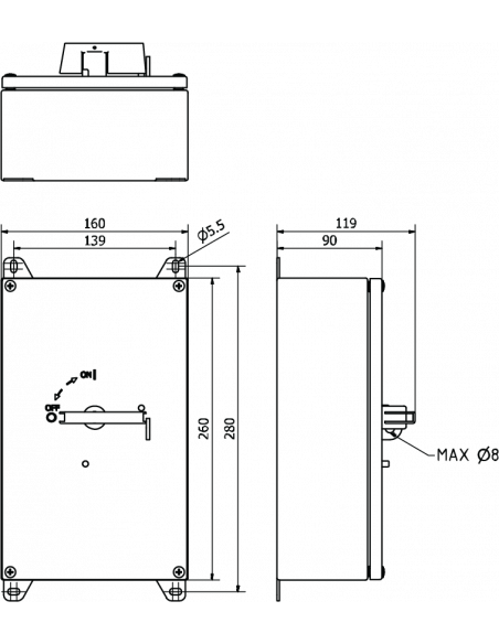 UL Type 4X Stainless Steel Disconnect Enclosure - KER 480R UL