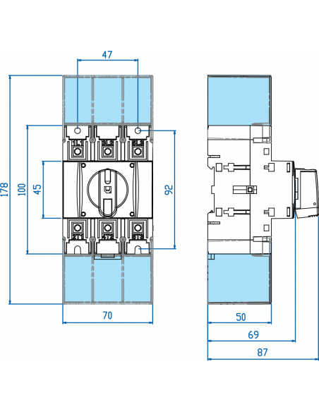 3 Pole UL98 Motor Disconnect Switch - Extended|Disconnect Switches