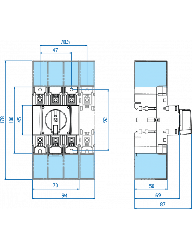 4 Pole UL98 Motor Disconnect Switch - Extended