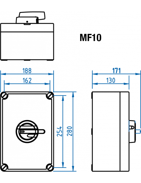 KEM360UL98 Y/R - UL98 Motor Disconnect Switch - Polycarbonate Enclosure