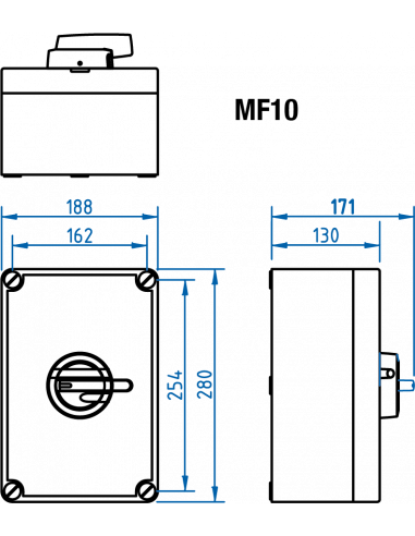 KEM430UL98 Y/R - UL98 Motor Disconnect Switch - Polycarbonate Enclosure