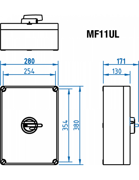 KEM4100UL98 Y/R - UL98 Motor Disconnect Switch - Polycarbonate Enclosure