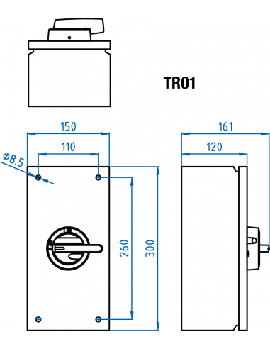KET330UL98 Y/R - UL98 Motor Disconnect Switch - Sheet Metal Enclosure