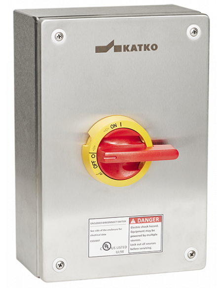 KER330UL98 Y/R - UL98 Motor Disconnect Switch - Stainless Steel Enclosure