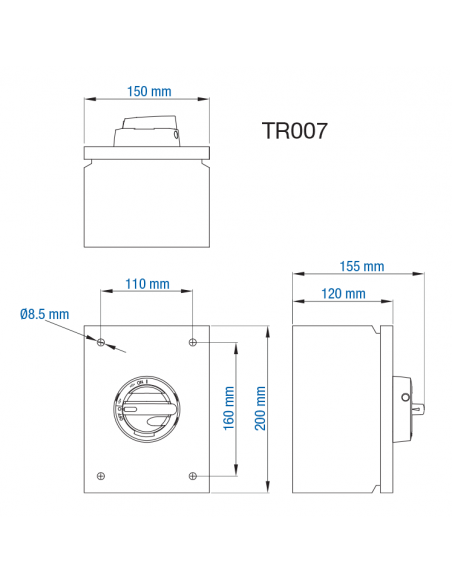 KET316UL - 16A - Non-Fused Sheet Metal Enclosed Motor Disconnect Switch