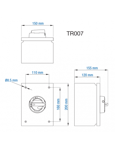 KET325UL - 25A - Non-Fused Sheet Metal Enclosed Motor Disconnect Switch