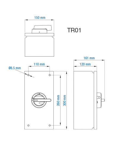 KET360UL Y/R - 60A - Non-Fused Sheet Metal Enclosed Motor Disconnect Switch