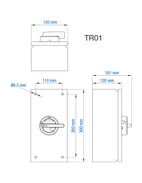 KET3125UL - 125A - Non-Fused Sheet Metal Enclosed Motor Disconnect Switch