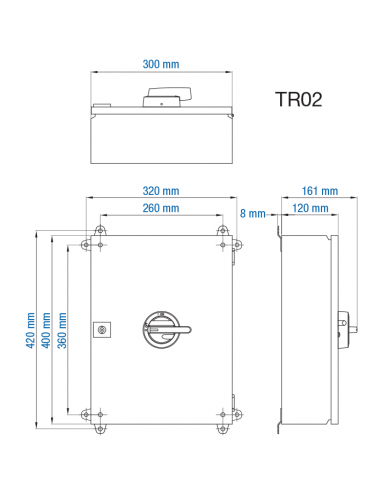 KET3150UL - 125A - Non-Fused Sheet Metal Enclosed Motor Disconnect Switch