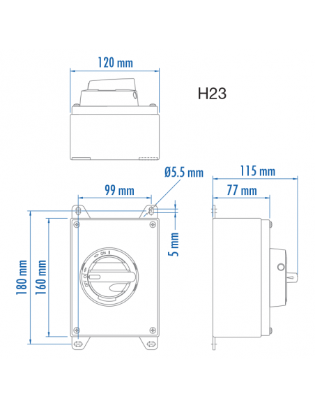 KER325UL Y/R - 25A - Non-Fused Stainless Steel Enclosed Motor Disconnect Switch|Disconnect Switches