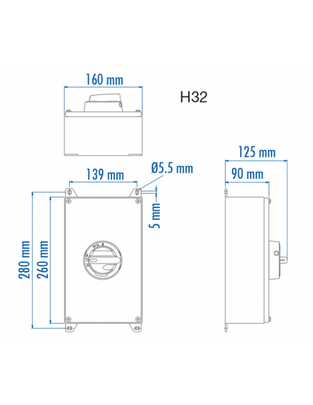 KER460UL Y/R - 60A - Non-Fused Stainless Steel Enclosed Motor Disconnect Switch