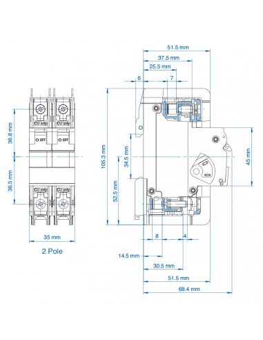 2D60UL - UL489 Miniature Molded Case Circuit Breaker