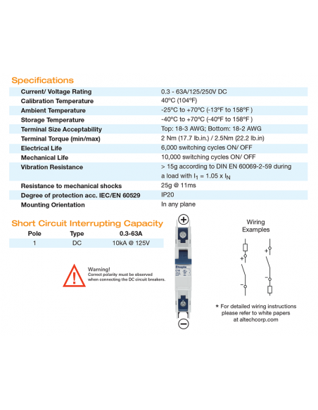 1C40DL - UL489 Miniature Molded Case Circuit Breaker