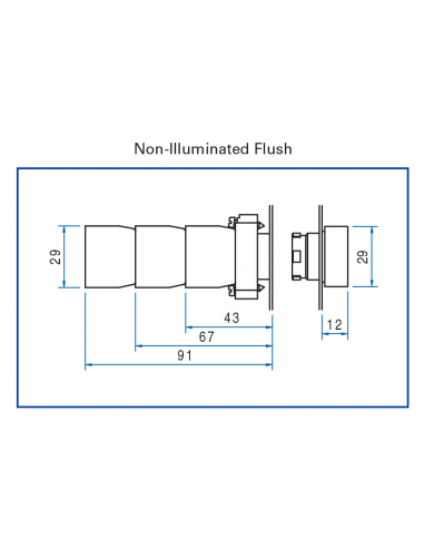 2AF1 Flush Momentary - Non-Illuminated Metal Operator