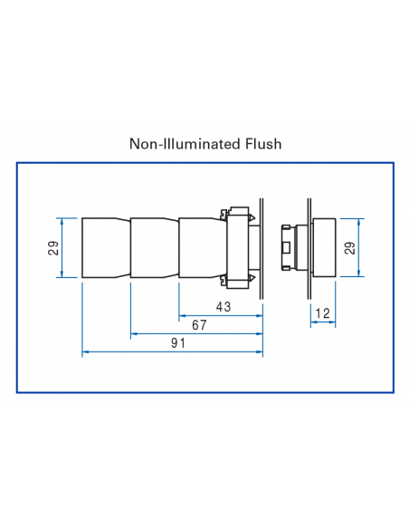 2AF4 Flush Momentary - Non-Illuminated Metal Operator