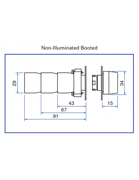 2AB3 Booted Momentary - Non-Illuminated Metal Operator