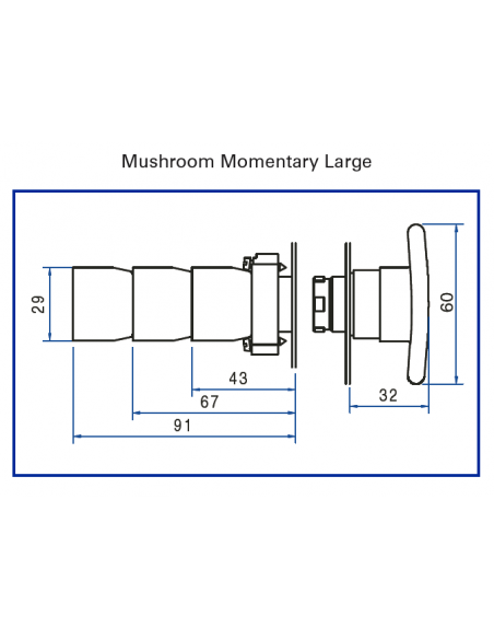 2AMJ6 Mushroom Momentary Large- Non-Illuminated Metal Operator