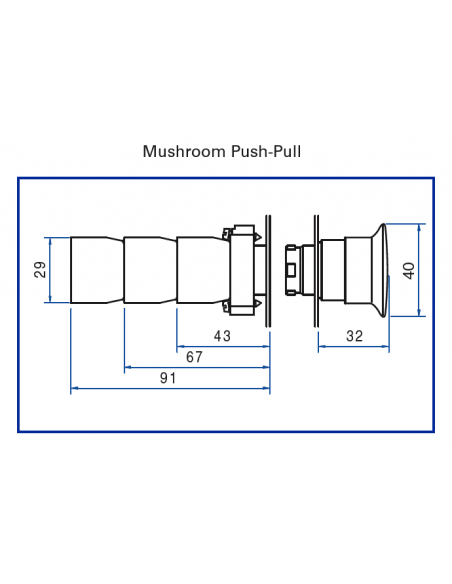 2AMPP2 Mushroom Push-Pull - Non-Illuminated Metal Operator