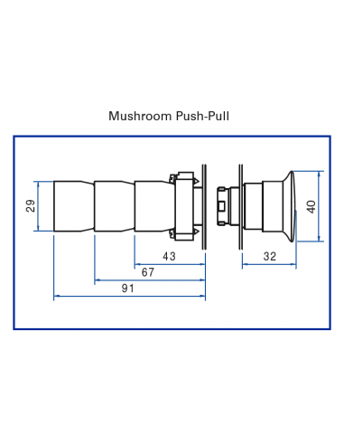 2AMPP1 Mushroom Push-Pull - Non-Illuminated Metal Operator