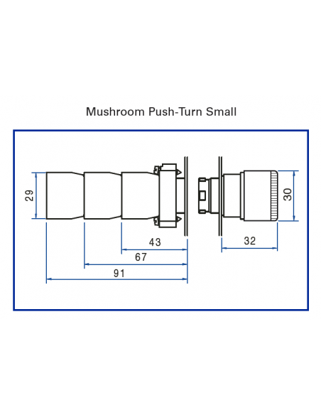 2AMLS1 Mushroom Push-Turn Small - Non-Illuminated Metal Operator