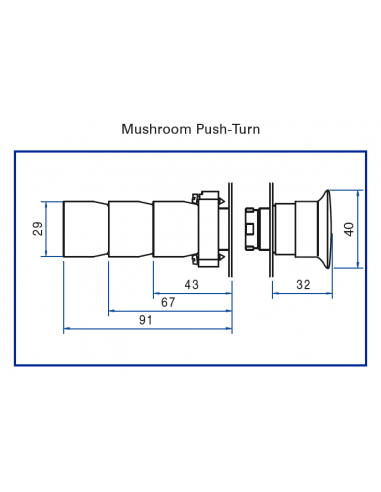 2AML6 Mushroom Push-Turn - Non-Illuminated Metal Operator