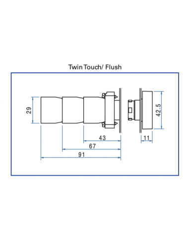 2ATF2-F1 Twin Touch Metal Non-Illuminated Operators